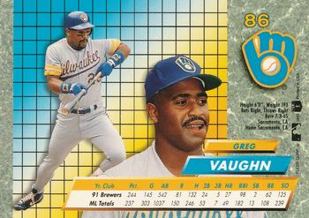 1992 Ultra #86 Greg Vaughn Back