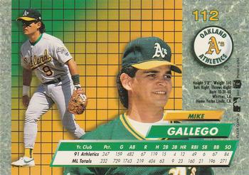 1992 Ultra #112 Mike Gallego Back