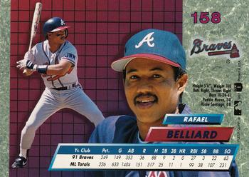 1992 Ultra #158 Rafael Belliard Back