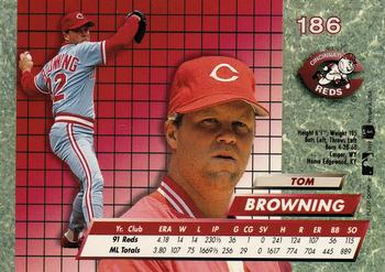 1992 Ultra #186 Tom Browning Back
