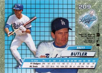 1992 Ultra #209 Brett Butler Back