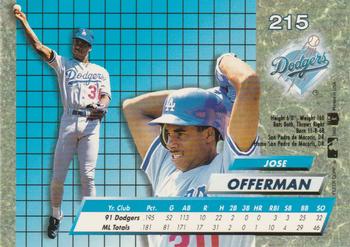 1992 Ultra #215 Jose Offerman Back