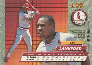 1992 Ultra #265 Ray Lankford Back