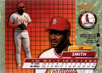 1992 Ultra #270 Lee Smith Back