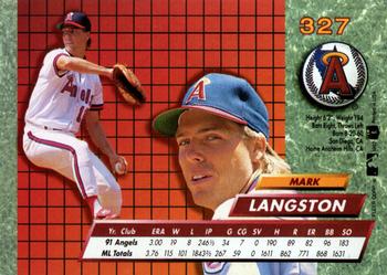 1992 Ultra #327 Mark Langston Back
