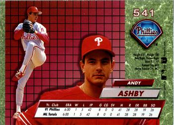 1992 Ultra #541 Andy Ashby Back