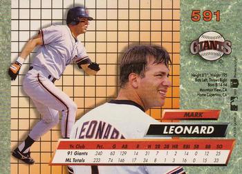 1992 Ultra #591 Mark Leonard Back