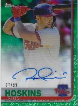 2019 Topps Clearly Authentic - Green #CAA-RH Rhys Hoskins Front