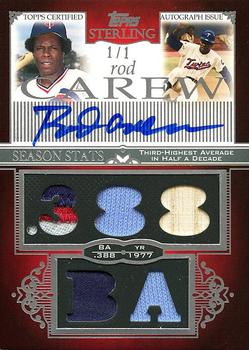 2006 Topps Sterling - Season Stats Relics Autographs Sterling Silver Prime #SS-RCA Rod Carew 388 BA Front