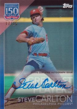 2019 Topps Clearly Authentic - 150 Years of Professional Baseball Autographs Blue #YBP-SC Steve Carlton Front