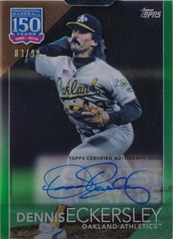 2019 Topps Clearly Authentic - 150 Years of Professional Baseball Autographs Green #YBP-DE Dennis Eckersley Front
