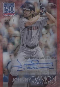 2019 Topps Clearly Authentic - 150 Years of Professional Baseball Autographs Red #YBP-JO Johnny Damon Front