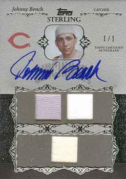 2006 Topps Sterling - Triple Relics Autographs Sterling Silver #JB-3R Johnny Bench Front