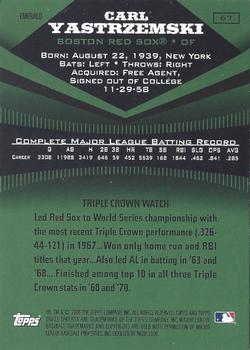 2006 Topps Triple Threads - Emerald #67 Carl Yastrzemski Back