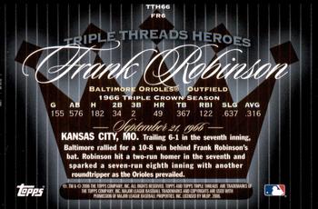 2006 Topps Triple Threads - Heroes #TTH66FR6 Frank Robinson Back