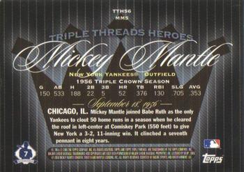 2006 Topps Triple Threads - Heroes #TTH56MM5 Mickey Mantle Back