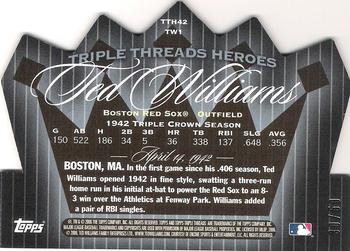 2006 Topps Triple Threads - Heroes Die Cut #TTH42TW1 Ted Williams 1942 Back