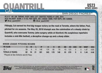 2019 Topps Update - 150th Anniversary #US23 Cal Quantrill Back