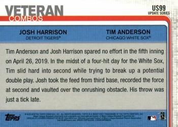 2019 Topps Update - 150th Anniversary #US99 Parallel Poise (Tim Anderson / Josh Harrison) Back