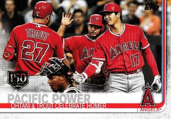 2019 Topps Update - 150th Anniversary #US189 Pacific Power (Shohei Ohtani / Mike Trout) Front