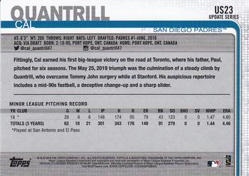 2019 Topps Update - Rainbow Foil #US23 Cal Quantrill Back