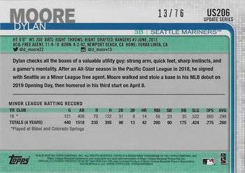 2019 Topps Update - Independence Day #US206 Dylan Moore Back