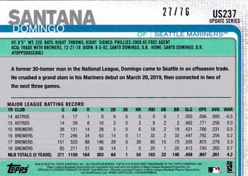 2019 Topps Update - Independence Day #US237 Domingo Santana Back