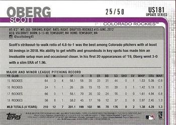 2019 Topps Update - Mother's Day Pink #US181 Scott Oberg Back