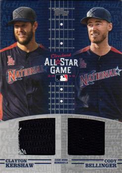 2019 Topps Update - All-Star Stitches Dual Relics #ASSDR-KB Cody Bellinger / Clayton Kershaw Front