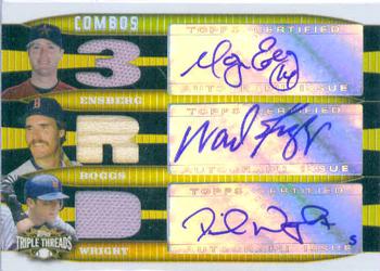 2006 Topps Triple Threads - Relic Combos Autograph #TTRCA-16 Morgan Ensberg / Wade Boggs / David Wright Front