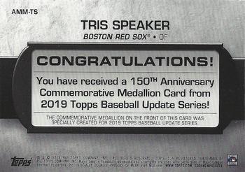 2019 Topps Update - 150th Anniversary Manufactured Medallion Relics #AMM-TS Tris Speaker Back