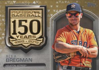 2019 Topps Update - 150th Anniversary Manufactured Medallion Relics Gold #AMM-AB Alex Bregman Front