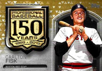 2019 Topps Update - 150th Anniversary Manufactured Medallion Relics Gold #AMM-CF Carlton Fisk Front