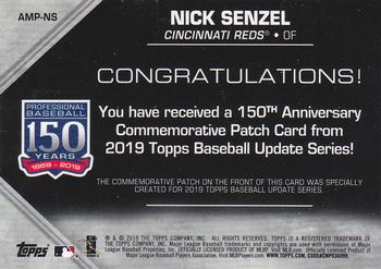 2019 Topps Update - 150th Anniversary Manufactured Patch Relics #AMP-NS Nick Senzel Back