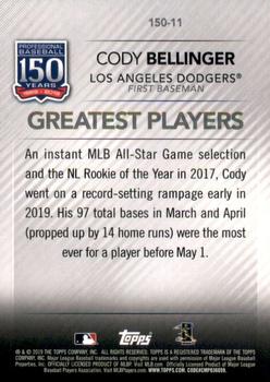 2019 Topps Update - 150 Years of Professional Baseball #150-11 Cody Bellinger Back