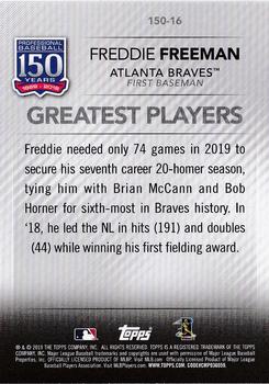 2019 Topps Update - 150 Years of Professional Baseball #150-16 Freddie Freeman Back
