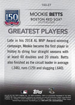 2019 Topps Update - 150 Years of Professional Baseball #150-27 Mookie Betts Back