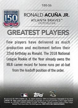 2019 Topps Update - 150 Years of Professional Baseball #150-36 Ronald Acuña Jr. Back