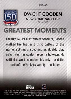 2019 Topps Update - 150 Years of Professional Baseball #150-68 Dwight Gooden Back