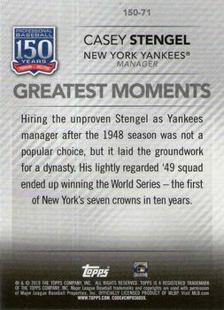 2019 Topps Update - 150 Years of Professional Baseball #150-71 Casey Stengel Back