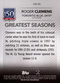2019 Topps Update - 150 Years of Professional Baseball #150-95 Roger Clemens Back