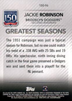 2019 Topps Update - 150 Years of Professional Baseball #150-96 Jackie Robinson Back