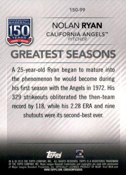 2019 Topps Update - 150 Years of Professional Baseball #150-99 Nolan Ryan Back
