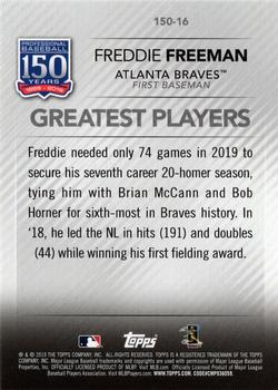 2019 Topps Update - 150 Years of Professional Baseball Blue #150-16 Freddie Freeman Back