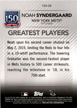 2019 Topps Update - 150 Years of Professional Baseball Blue #150-28 Noah Syndergaard Back
