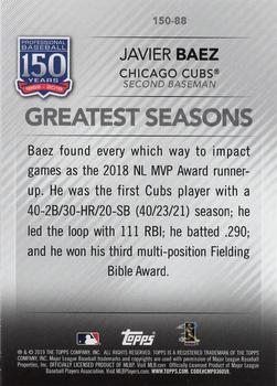 2019 Topps Update - 150 Years of Professional Baseball Blue #150-88 Javier Baez Back