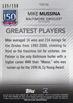 2019 Topps Update - 150 Years of Professional Baseball 150th Anniversary #150-26 Mike Mussina Back