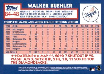 2019 Topps Update - 1984 Topps Baseball 35th Anniversary #84-48 Walker Buehler Back