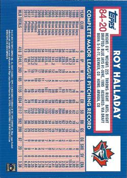 2019 Topps Update - 1984 Topps Baseball 35th Anniversary Blue #84-20 Roy Halladay Back