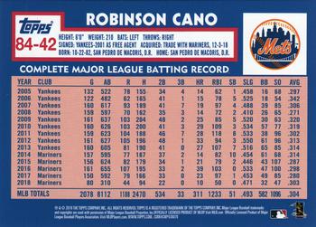 2019 Topps Update - 1984 Topps Baseball 35th Anniversary Blue #84-42 Robinson Cano Back